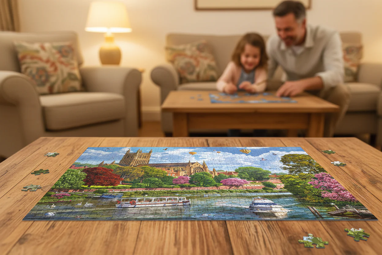 Gibsons 1000 Piece Jigsaw Puzzle - Worcester From The River - Image 3