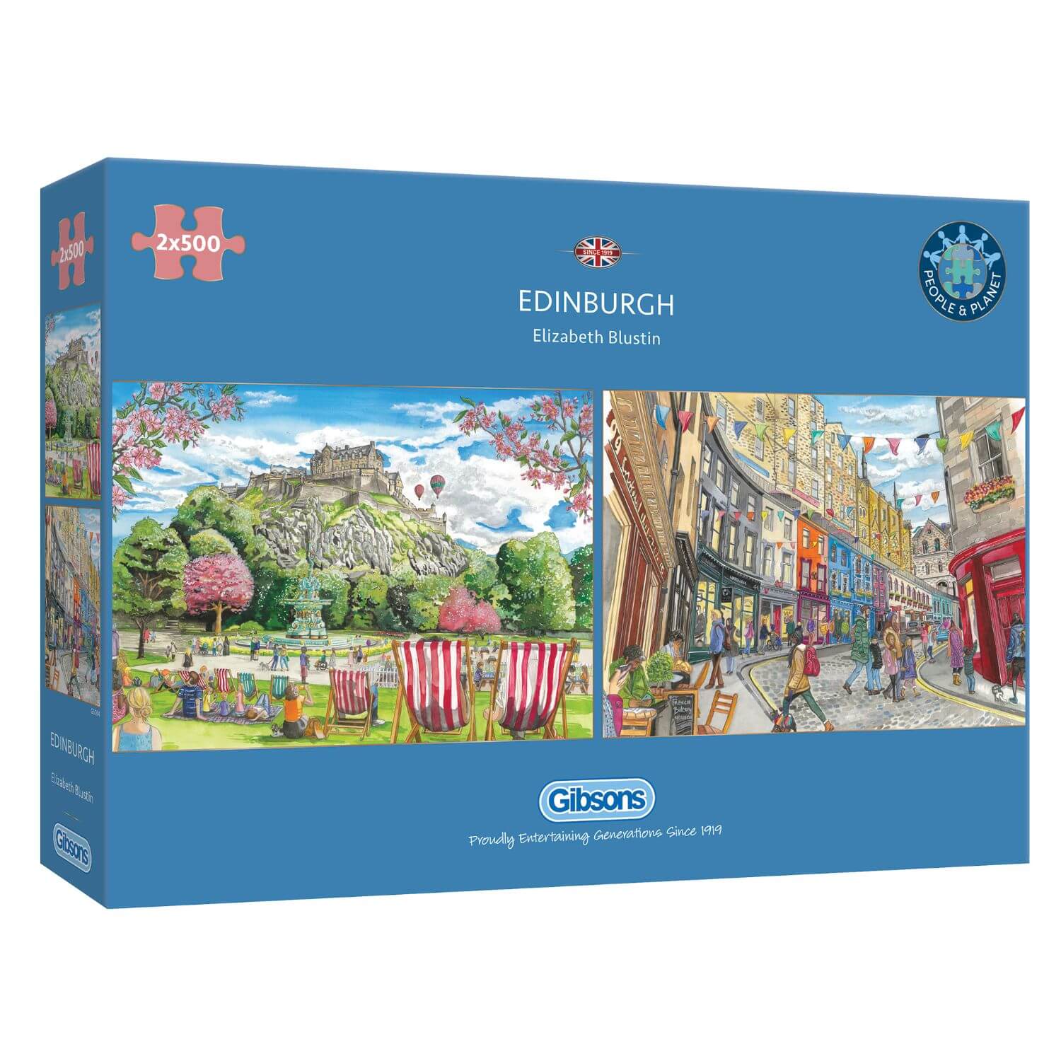 Gibsons 2x 500 Piece Jigsaw Puzzles - Edinburgh - Image 3