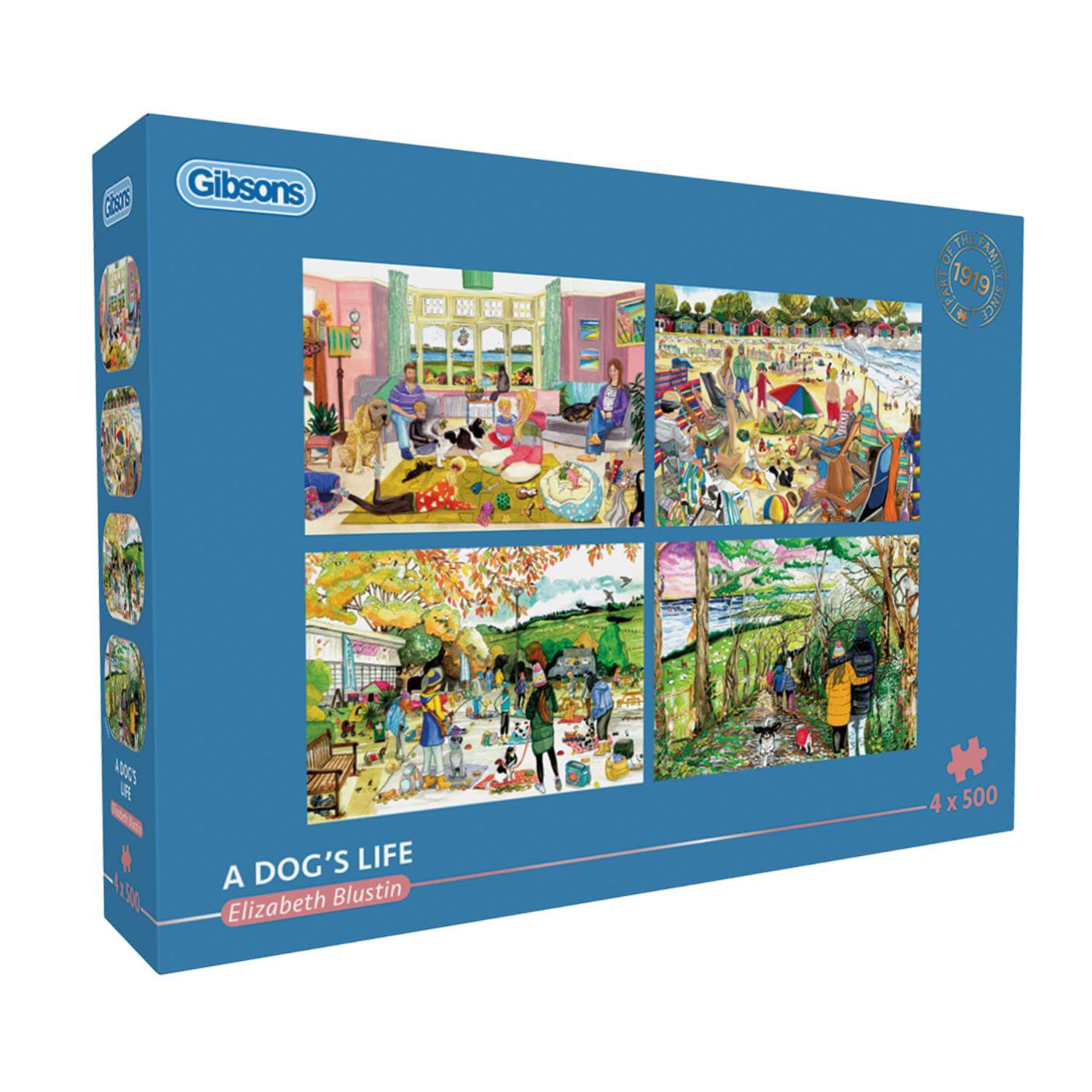 Gibsons 4 x 500 Piece Jigsaw Puzzles - A Dog's Life - Image 5