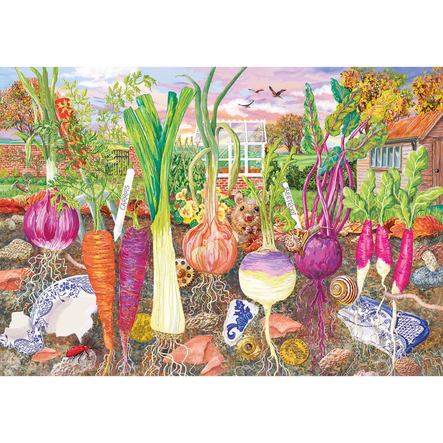 Gibsons 4 x 500 Piece Jigsaw Puzzles - Roots & Shoots - Image 3