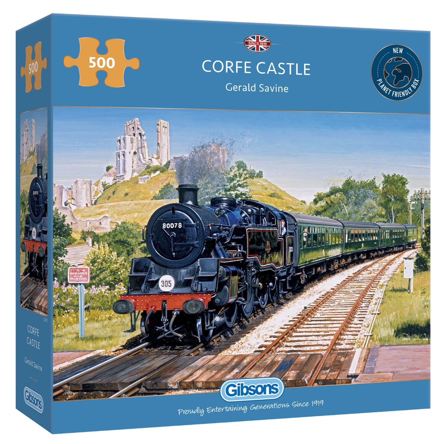 Gibsons 500 Piece Jigsaw Puzzle - Corfe Castle - Image 2
