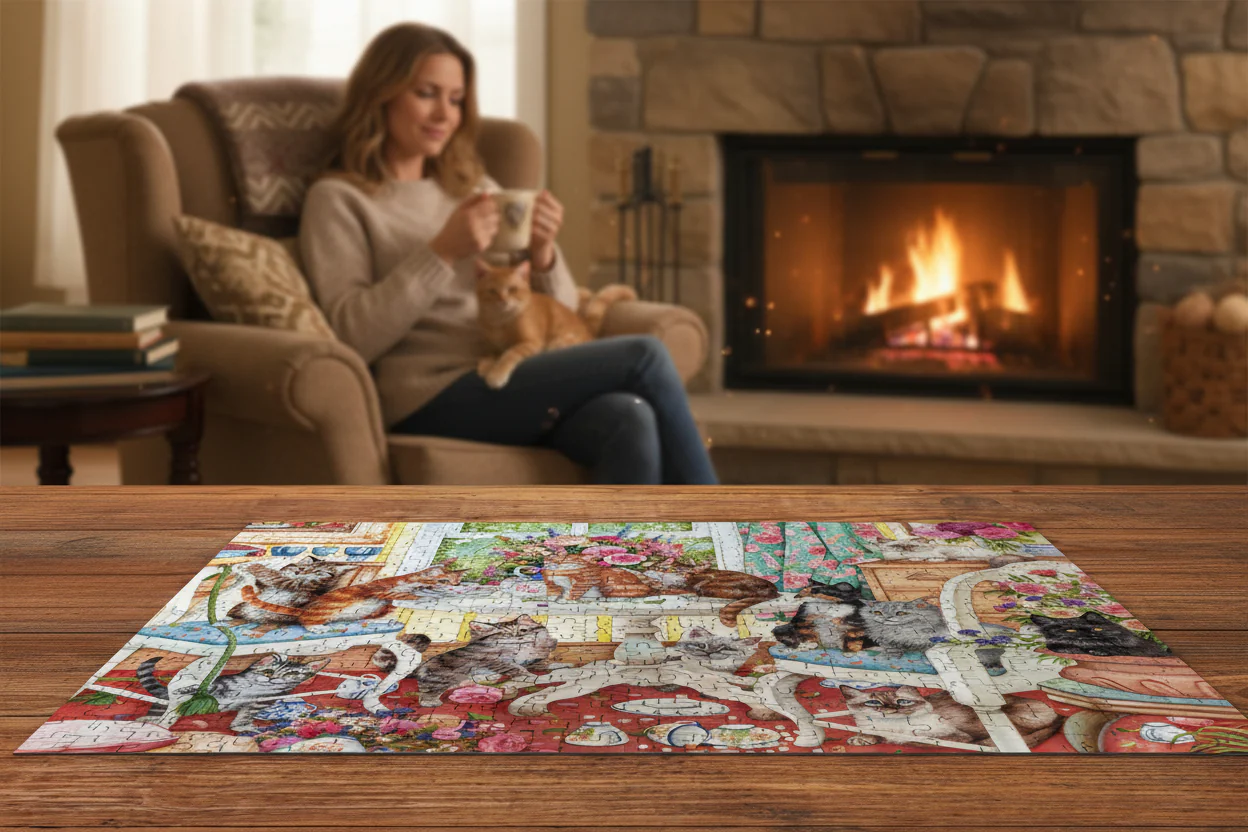 Gibsons 500 Piece Jigsaw Puzzle - Tails From The Tea Party - Image 3