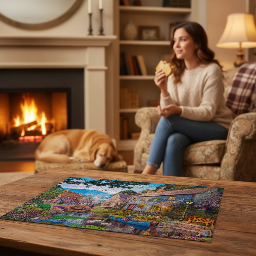 Gibsons 500 Piece Jigsaw Puzzle - Tea On The River - Image 3