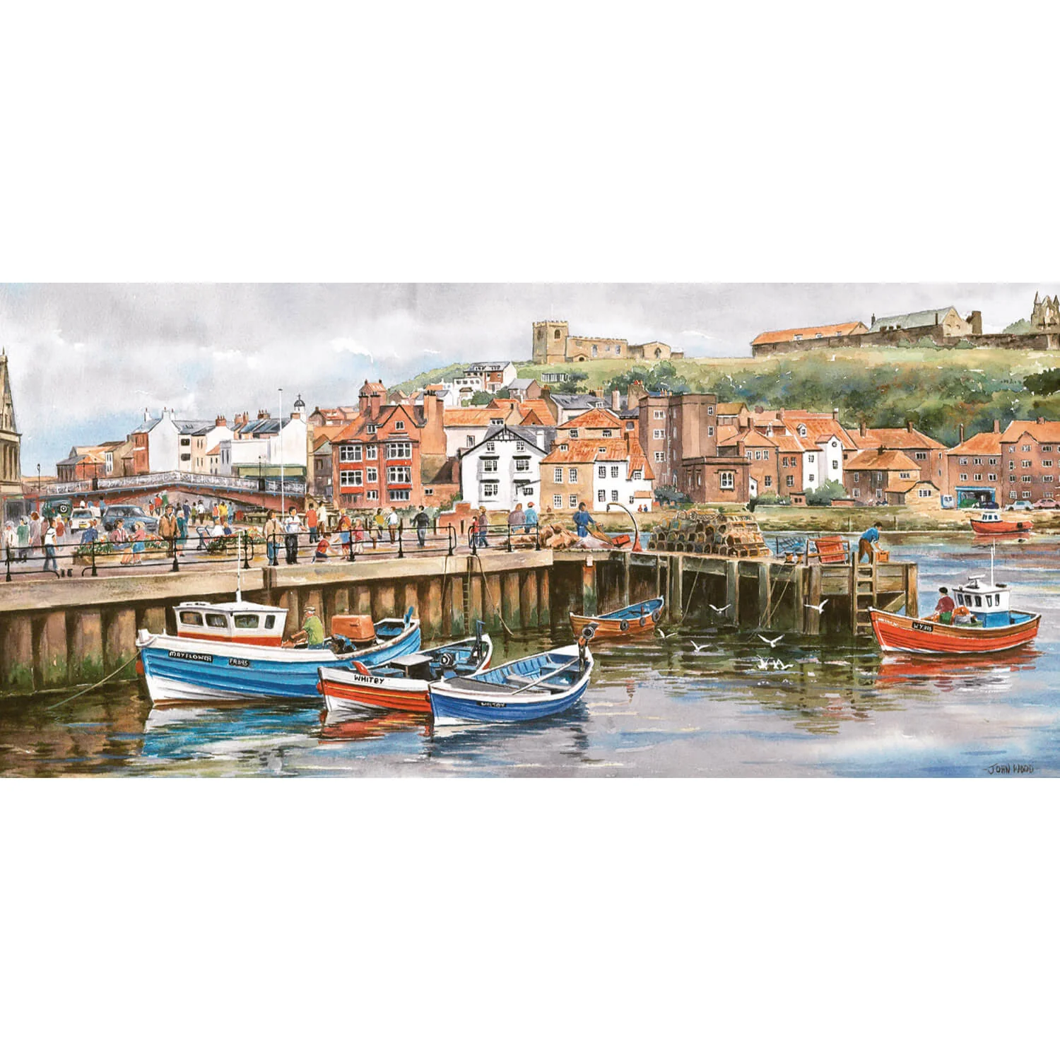 Gibsons 636 Piece Jigsaw Puzzle - Whitby Harbour
