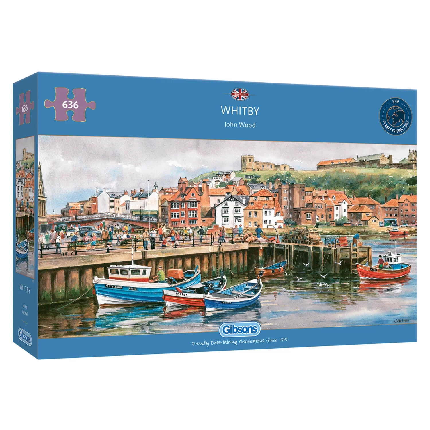 Gibsons 636 Piece Jigsaw Puzzle - Whitby Harbour - Image 2