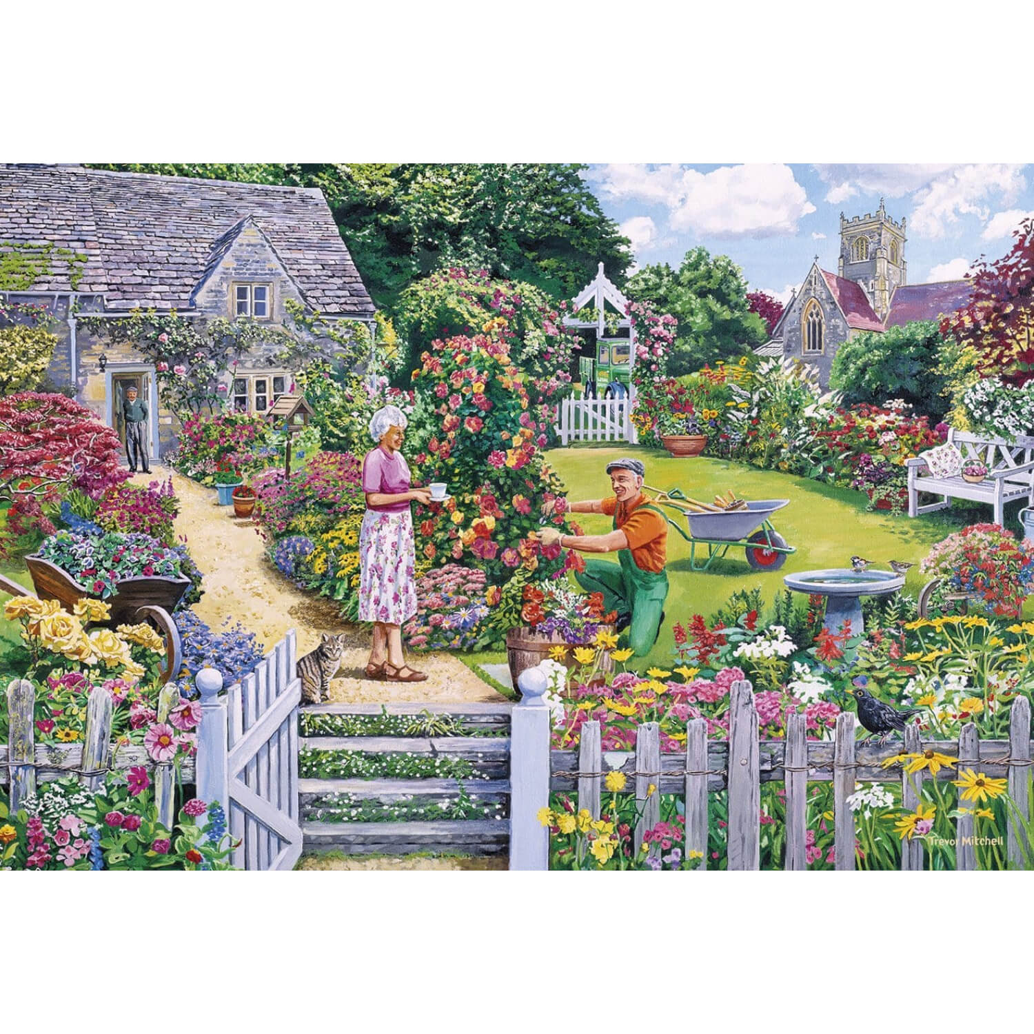 Gibsons Puzzle 4 x 500 Piece - The Gardener's Round - Image 4