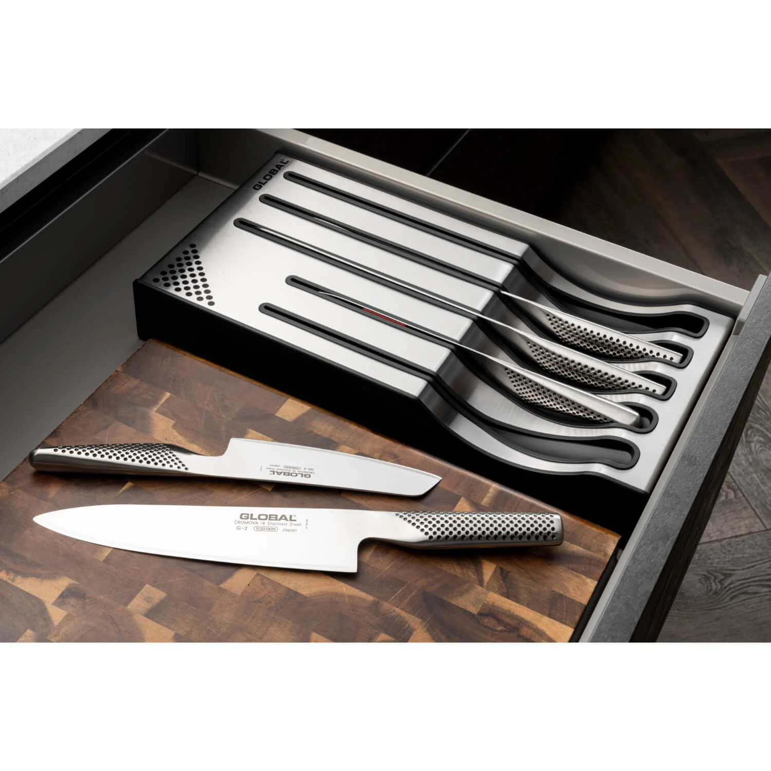 Global Knives G-88/239511 5 Piece Kitchen Knife Set with Storage Dock - Image 6