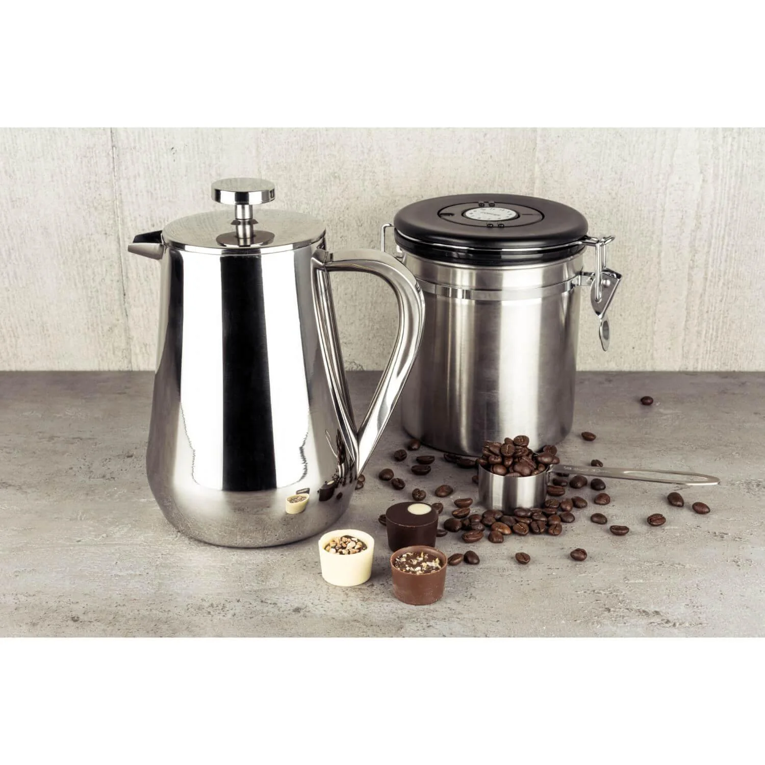 Grunwerg Cafe Ole Double Wall Stainless Steel Cafetiere - 6 Cup - Image 2