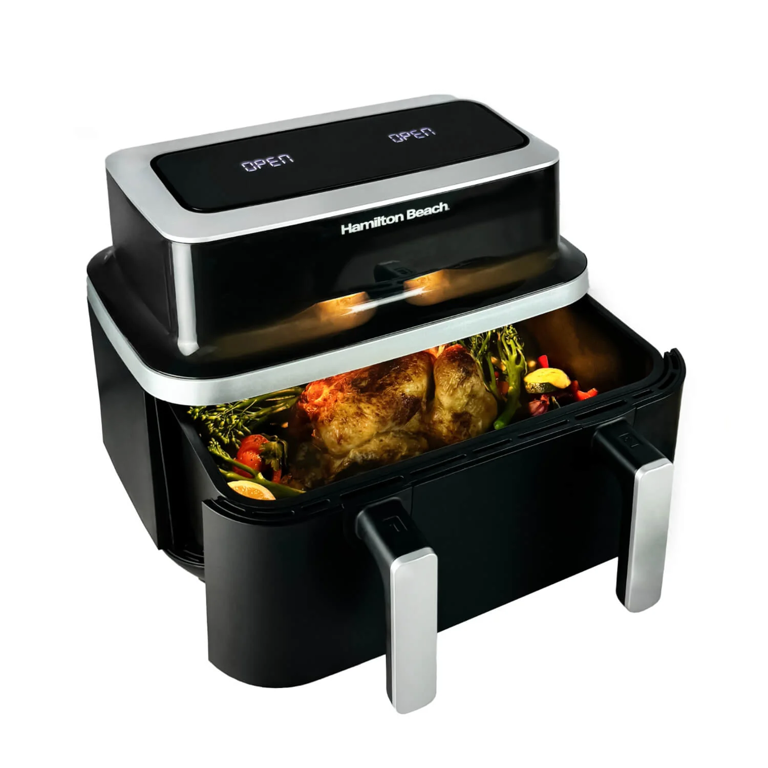 Hamilton Beach VisionCook HB700VCGS 9 Litre Double Drawer Digital Air Fryer - Black - Image 3