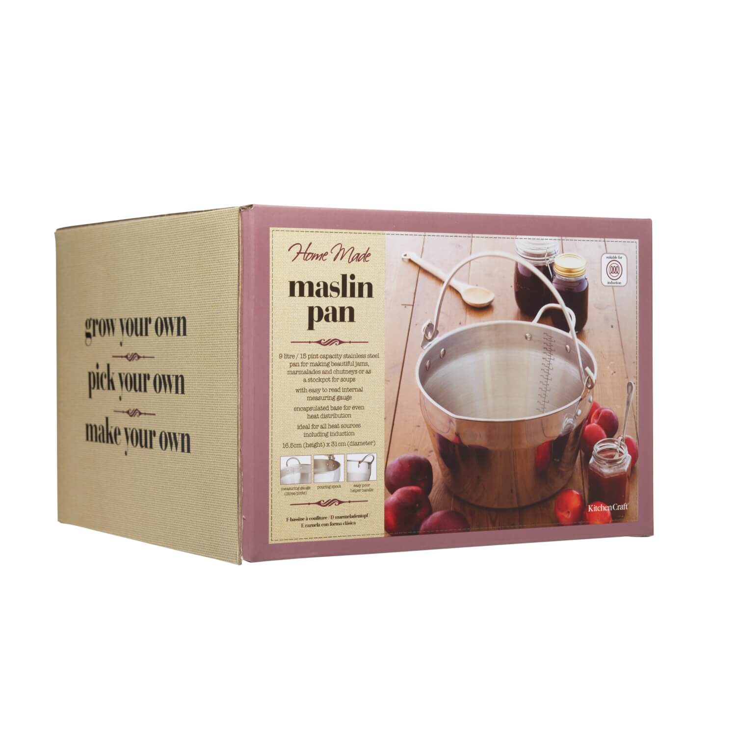 Home Made Stainless Steel 31cm Maslin Pan with Handle - Image 5