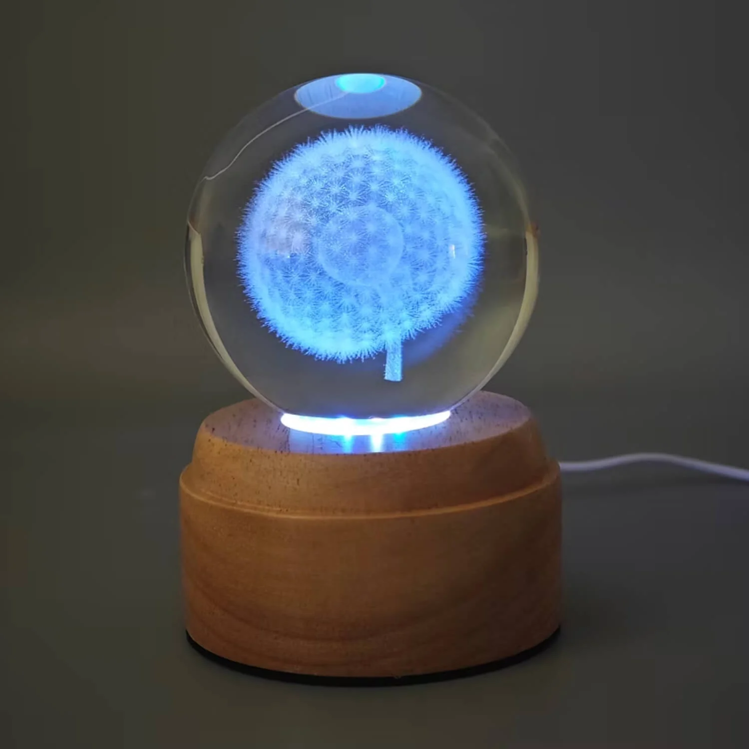 Inokoo Rotating 3D Crystal Globe Light - Dandelion