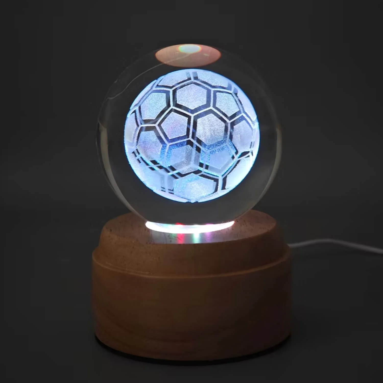 Inokoo Rotating 3D Crystal Globe Light - Football