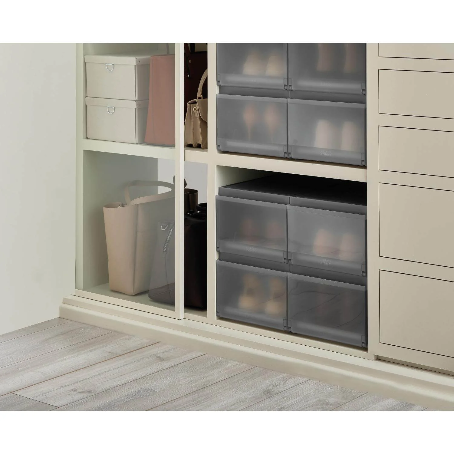 Joseph Joseph 2-Piece Premium ShoeCase Stackable Shoe Storage Box - Grey - Image 11