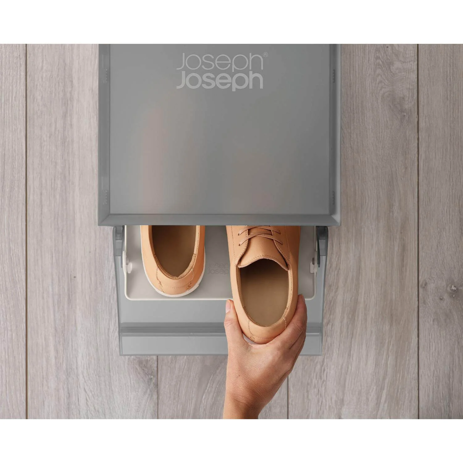Joseph Joseph 2-Piece Premium ShoeCase Stackable Shoe Storage Box - Grey - Image 7