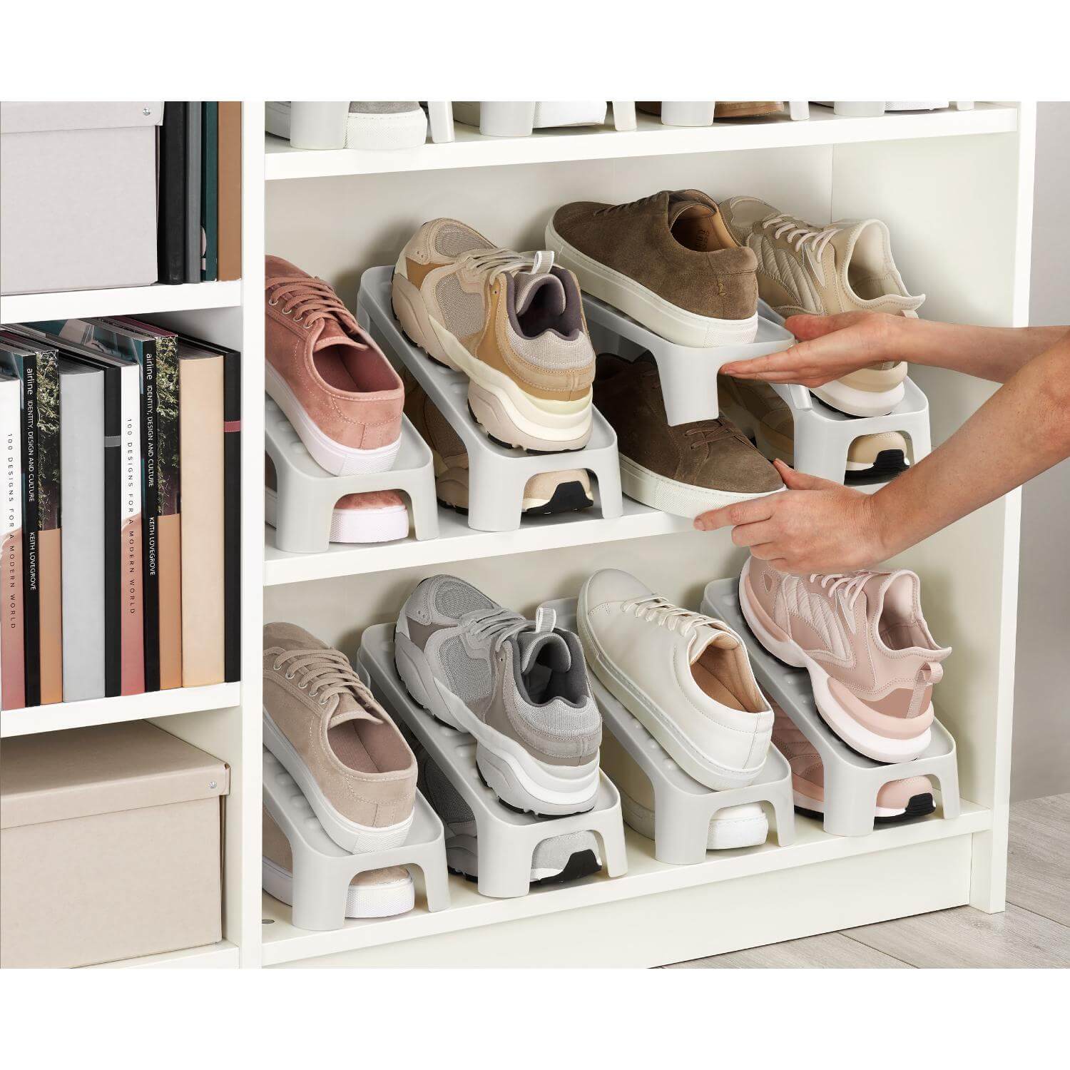 Joseph Joseph 2-Piece Shoe-In Compact Single Shoe Caddy - Ecru - Image 8