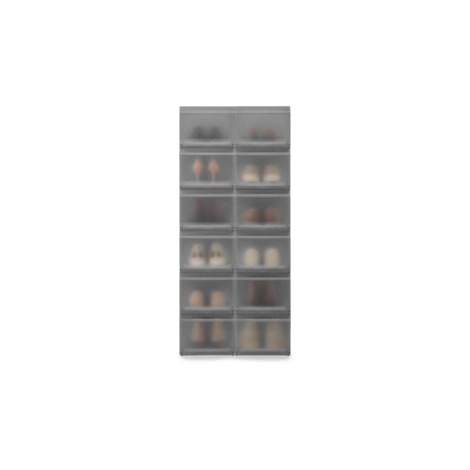 Joseph Joseph 6-Piece Premium ShoeCase Stackable Shoe Storage Box - Grey