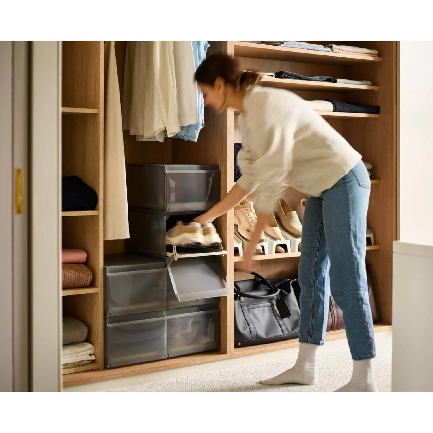 Joseph Joseph 6-Piece Premium ShoeCase Stackable Shoe Storage Box - Grey - Image 8