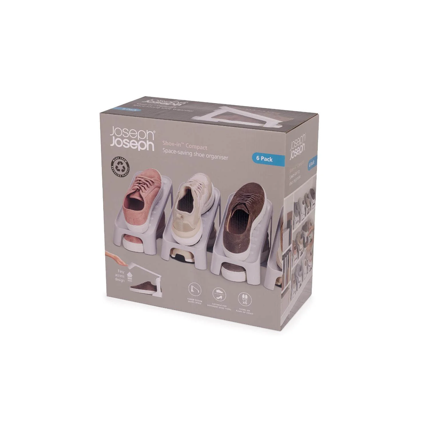 Joseph Joseph 6-Piece Shoe-In Compact Single Shoe Caddy - Ecru - Image 6