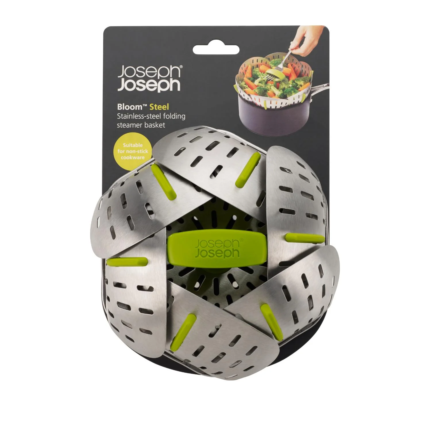 Joseph Joseph Bloom Folding Stainless Steel Steamer Basket - Image 3