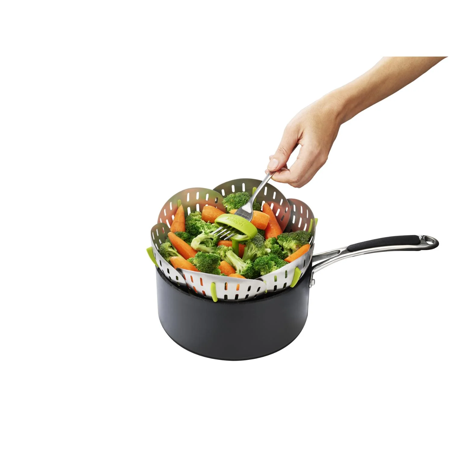 Joseph Joseph Bloom Folding Stainless Steel Steamer Basket - Image 4