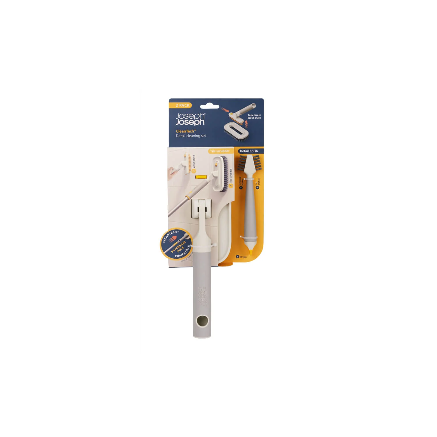 Joseph Joseph CleanTech™ 2-Piece Tile Scrubber & Spot Cleaning Set - Image 4