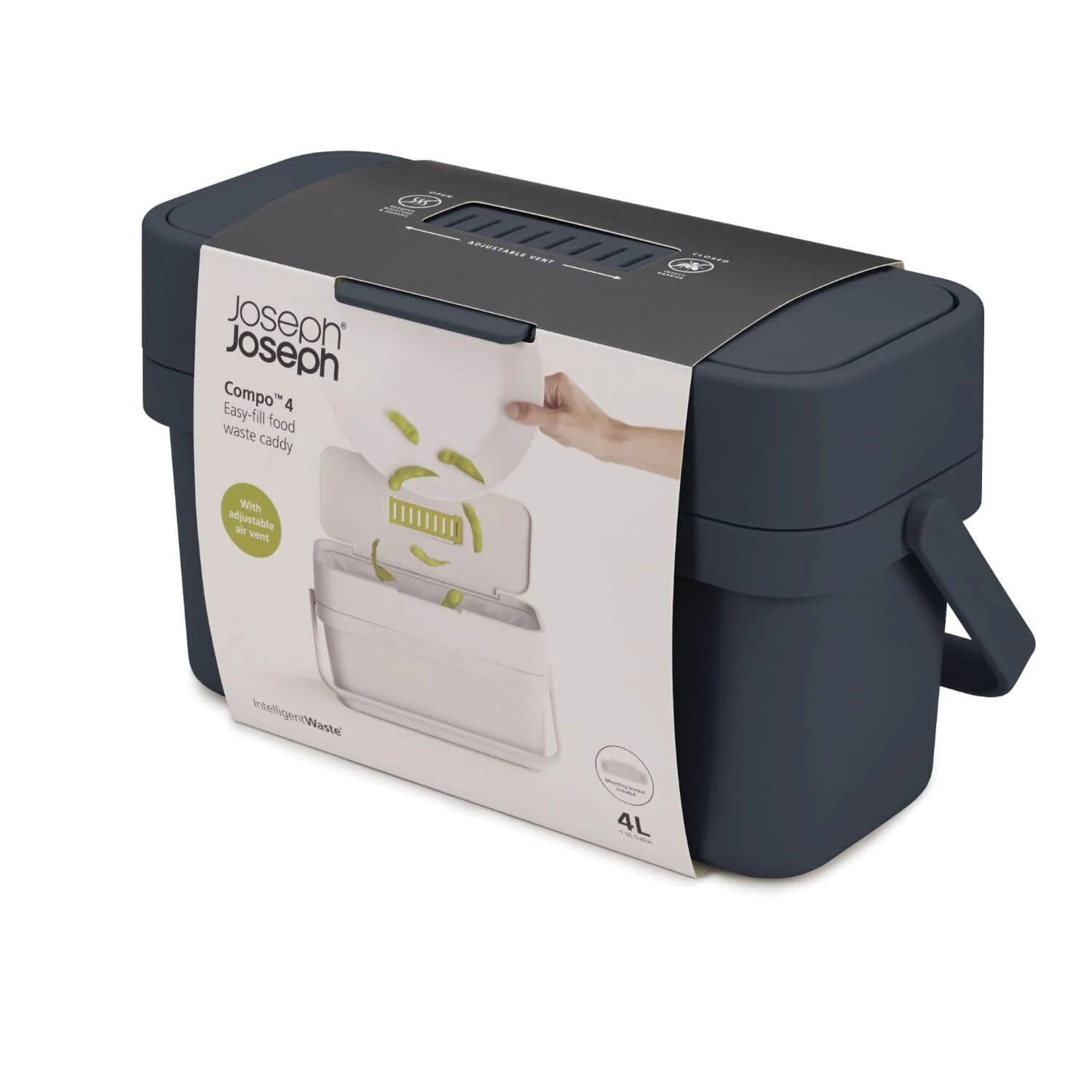 Joseph Joseph Compo 4 Litre Food Waste Caddy - Graphite - Image 7