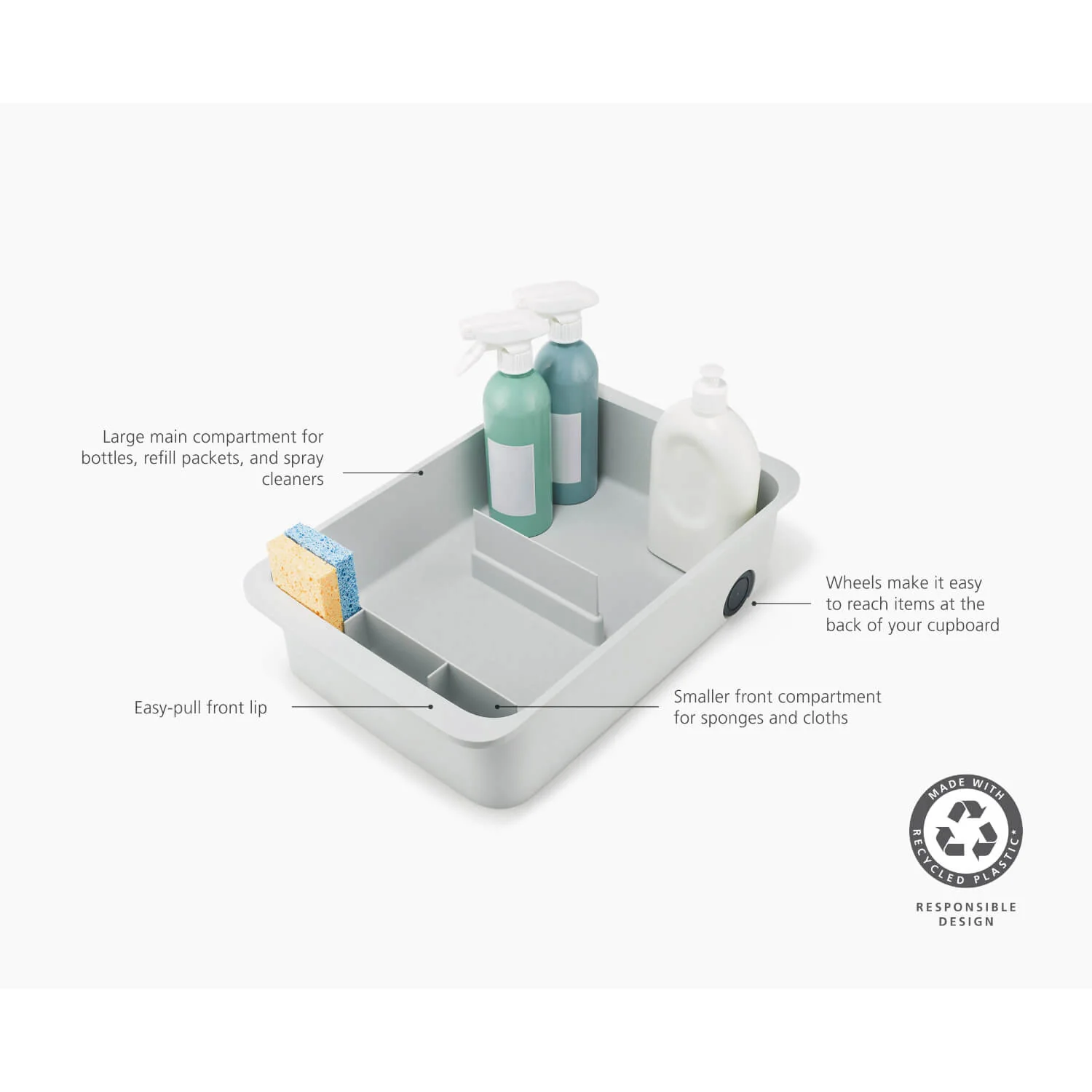 Joseph Joseph CupboardStore⢠Large Easy-Access Storage Caddy - Stone - Image 6