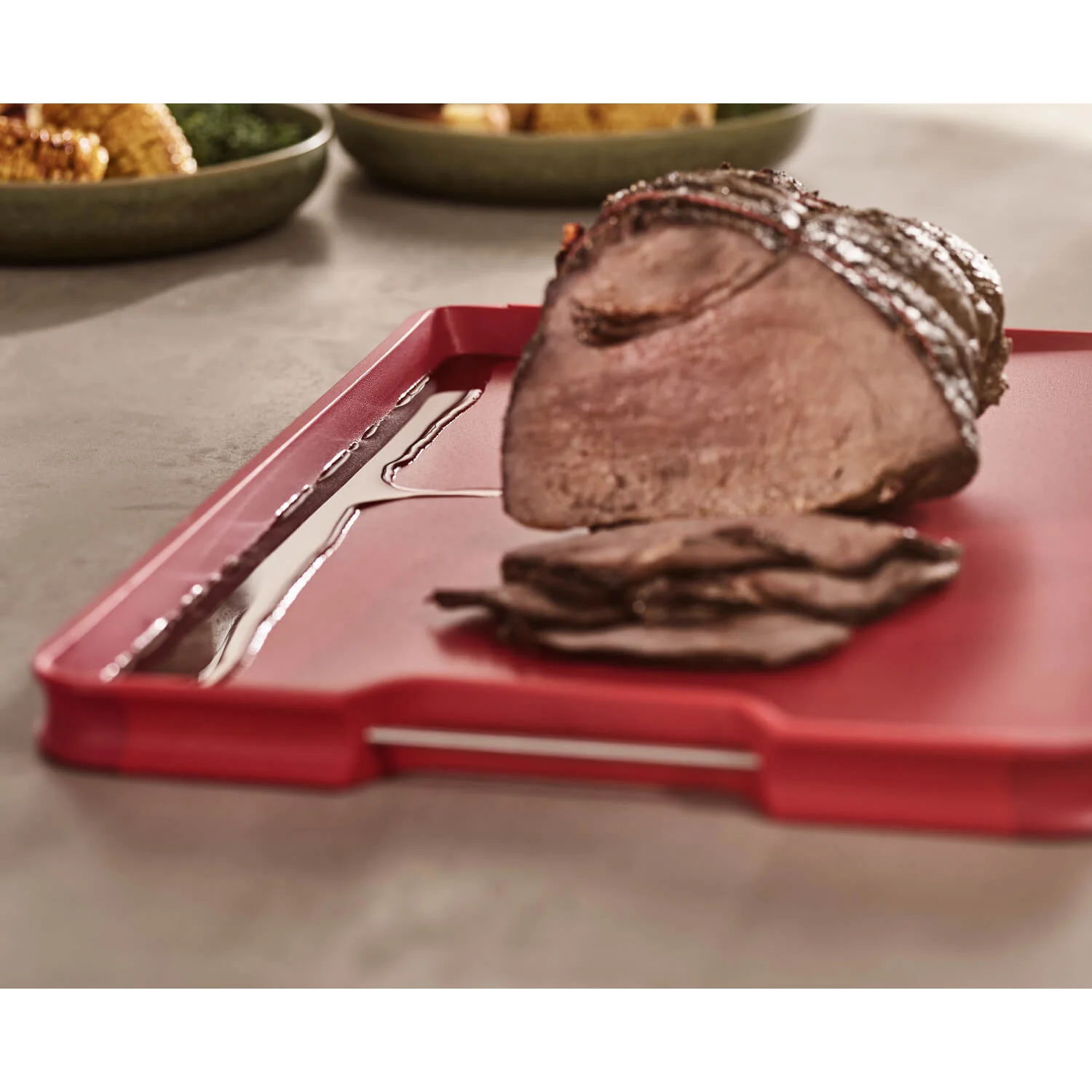 Joseph Joseph Cut&Carve Plus Multifunction Large Chopping Board - Red - Image 6