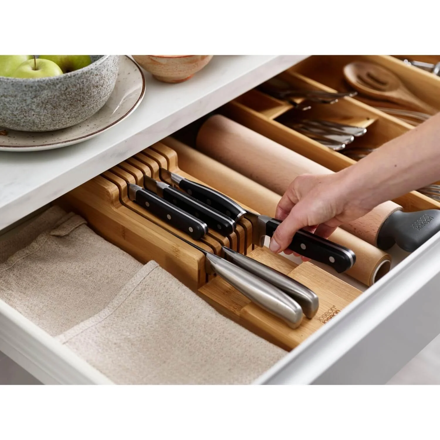 Joseph Joseph DrawerStore Bamboo 2 Tier Knife Organisation - Image 7