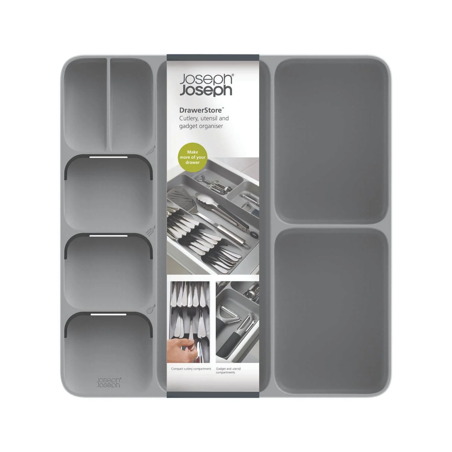 Joseph Joseph DrawerStore Cutlery, Utensil & Gadget Organiser - Grey - Image 5
