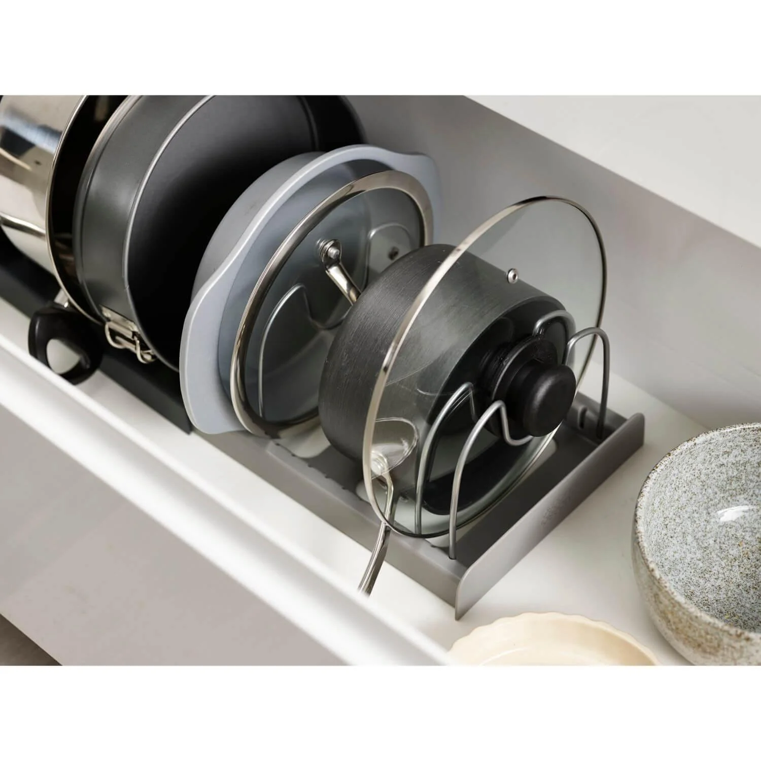 Joseph Joseph DrawerStore Expanding Cookware Organisation Rack - Grey - Image 11