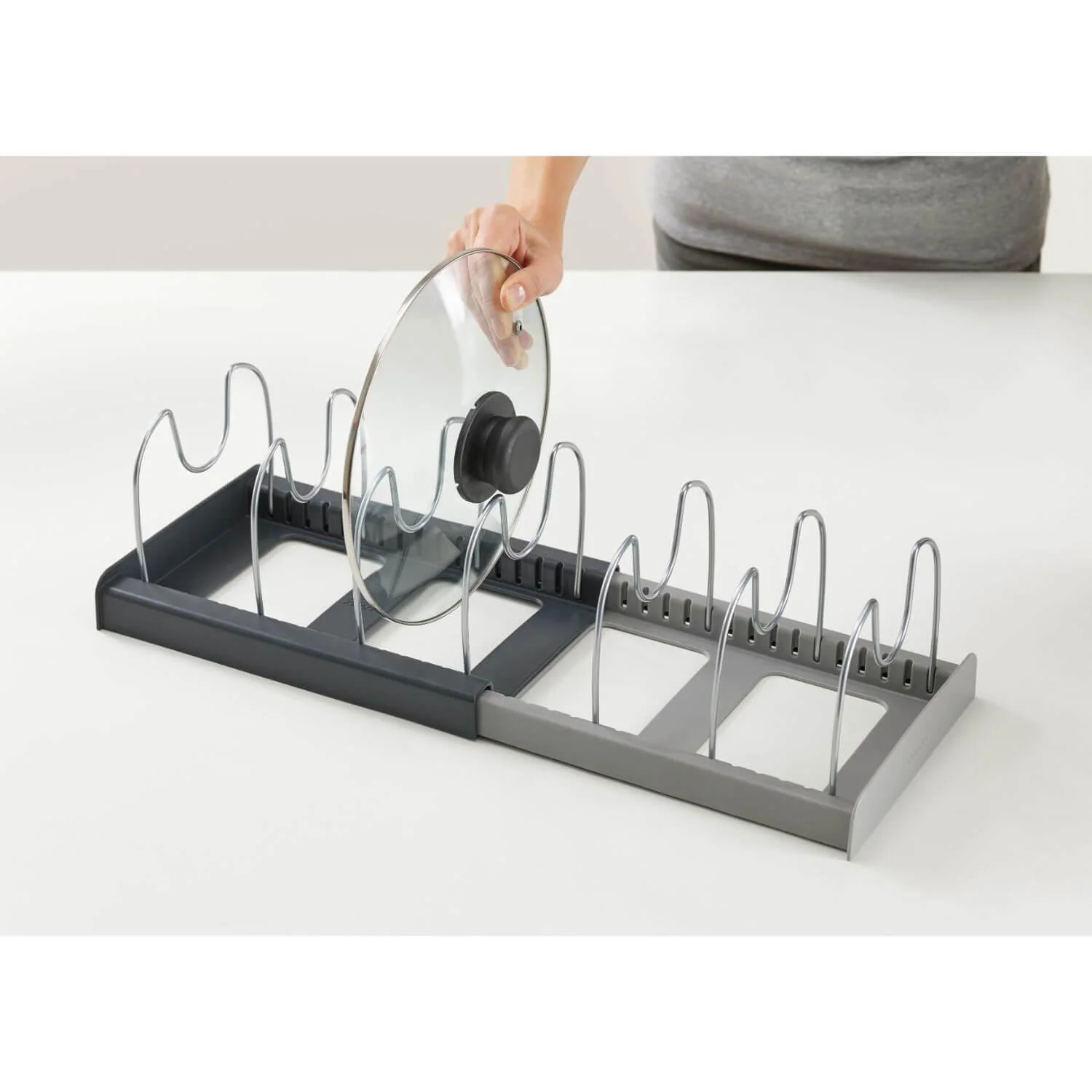 Joseph Joseph DrawerStore Expanding Cookware Organisation Rack - Grey - Image 8