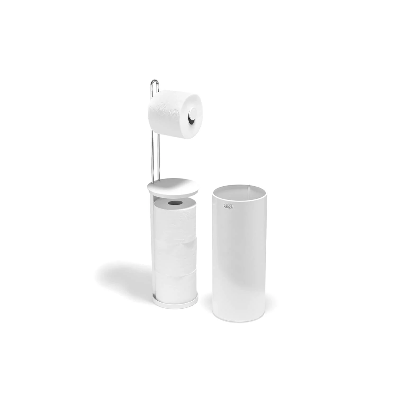 Joseph Joseph EasyStore™ Concealed Toilet Roll Holder - Gloss White - Image 2