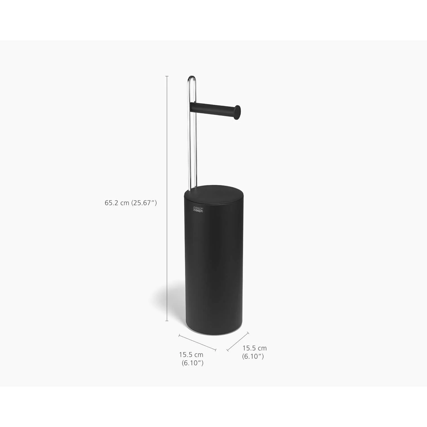 Joseph Joseph EasyStore™ Concealed Toilet Roll Holder - Matte Black - Image 8
