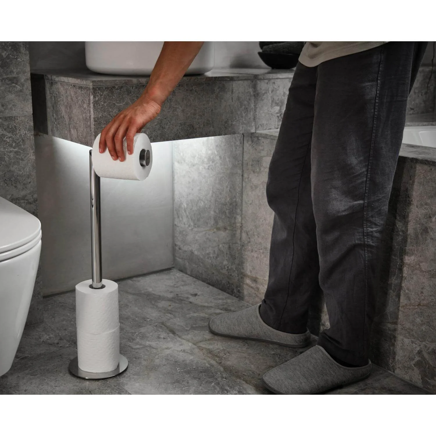 Joseph Joseph EasyStore Luxe 2-in-1 Toilet Roll Stand - Image 8