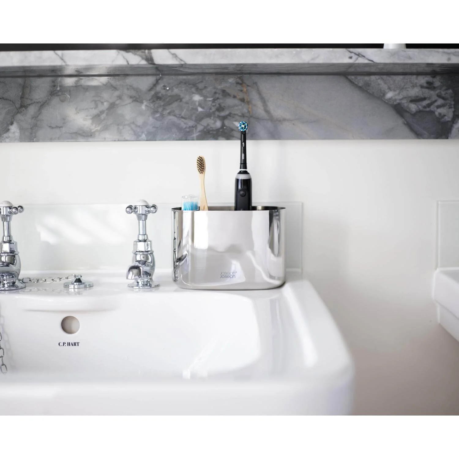Joseph Joseph EasyStore Luxe Stainless Steel Large Toothbrush Caddy - Image 5