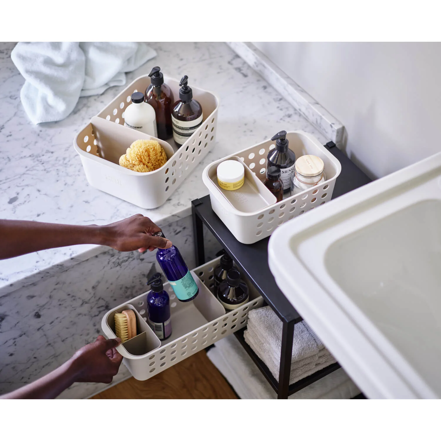 Joseph Joseph EasyStore Slimline Bathroom Storage Basket - Ecru - Image 10
