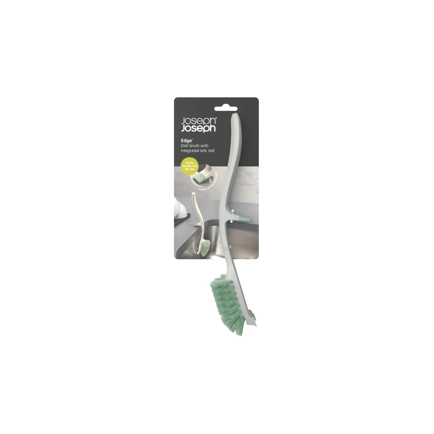 Joseph Joseph Edge Dish Brush - Light Stone & Sage Green - Image 7
