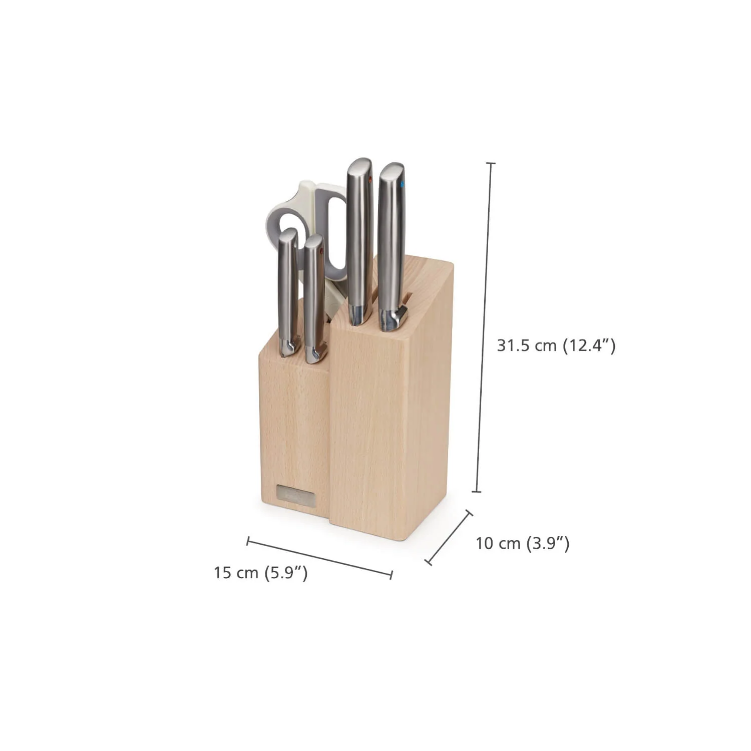 Joseph Joseph Elevate Fusion 5-Piece Knife & Scissor Set with Beechwood Block - Image 12
