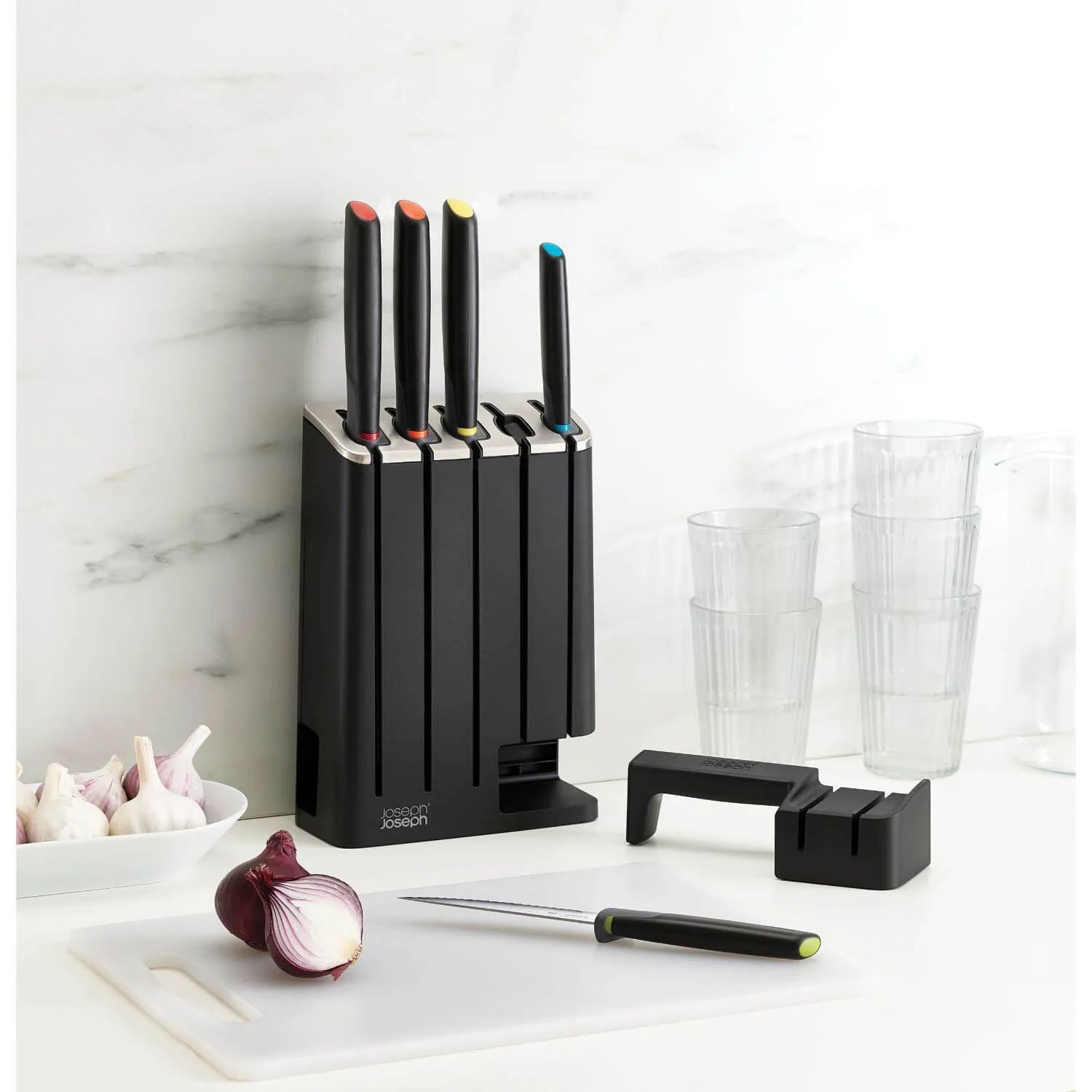 Joseph Joseph Elevate Slim 5 Piece Kitchen Knife Block Set - Image 7