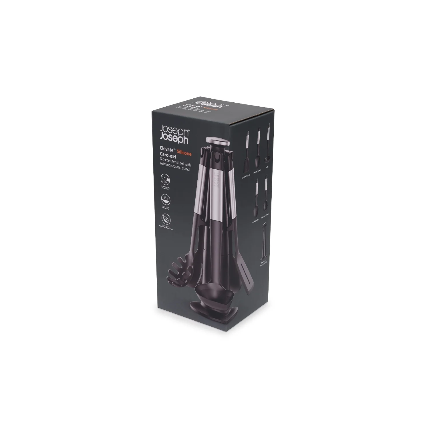 Joseph Joseph Elevate Stainless Steel & Silicone Utensil 5-Piece Carousel Set - Image 13