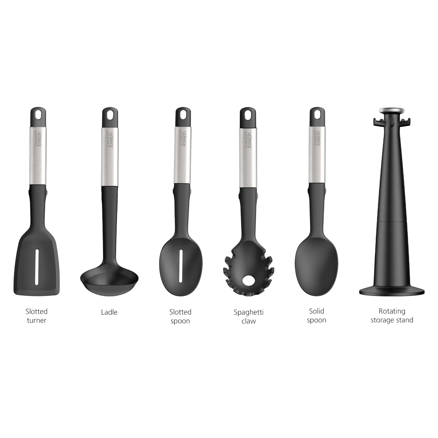 Joseph Joseph Elevate Stainless Steel & Silicone Utensil 5-Piece Carousel Set - Image 6