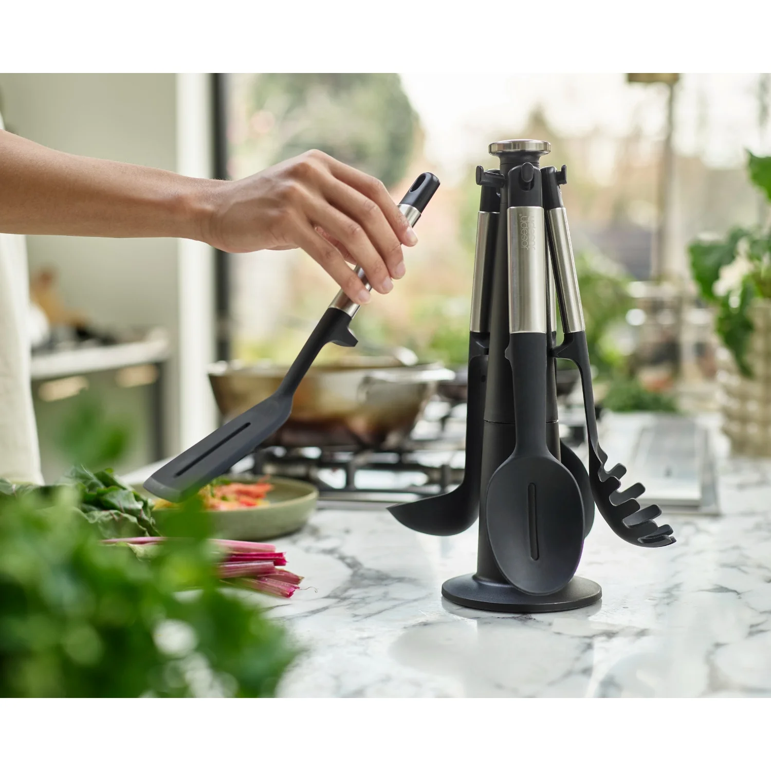Joseph Joseph Elevate Stainless Steel & Silicone Utensil 5-Piece Carousel Set - Image 8