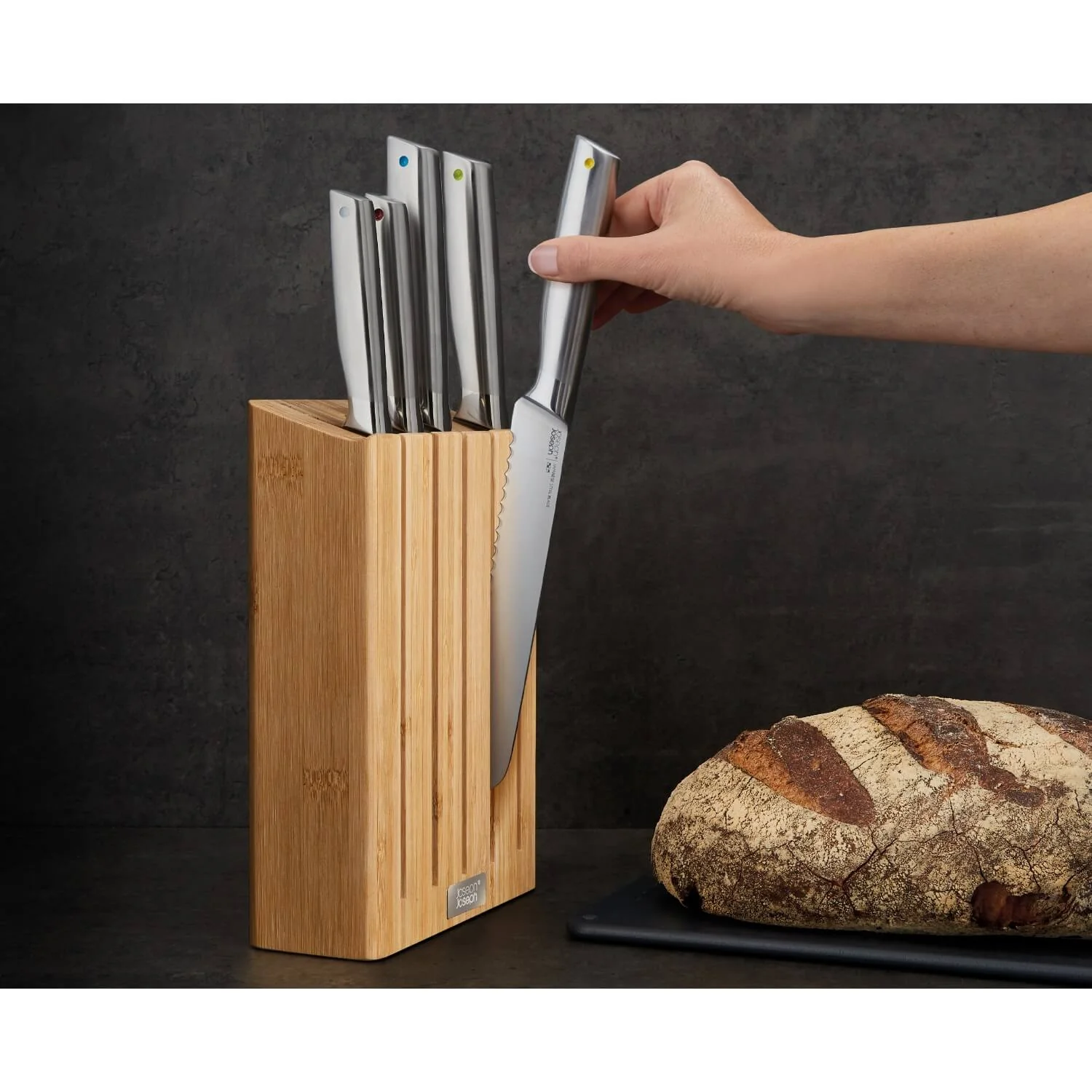 Joseph Joseph Elevate Steel 5-Piece Knife Set with Bamboo Block - Image 16