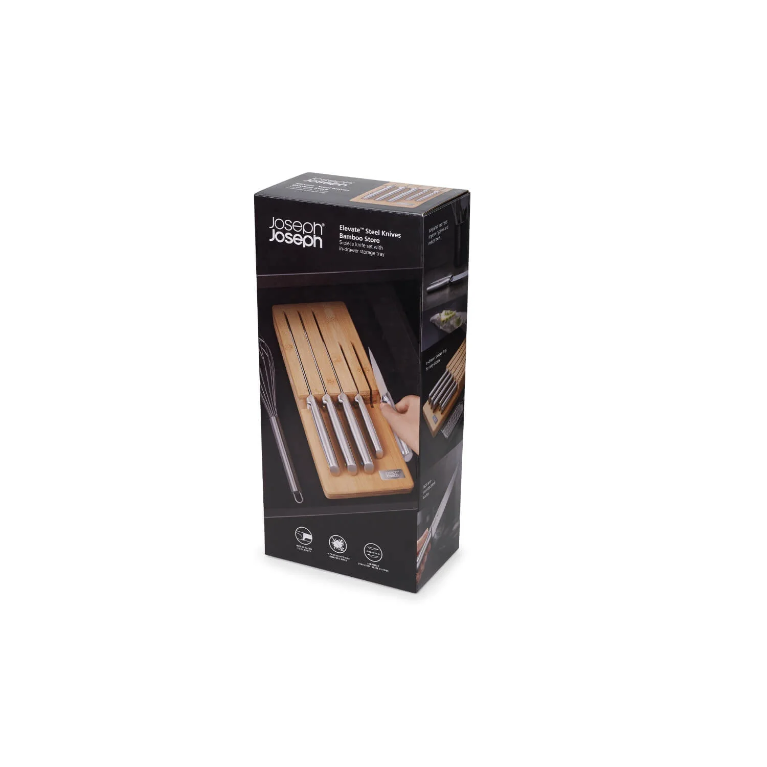 Joseph Joseph Elevate Steel 5-Piece Knife Set with Bamboo In-Drawer Tray - Image 10