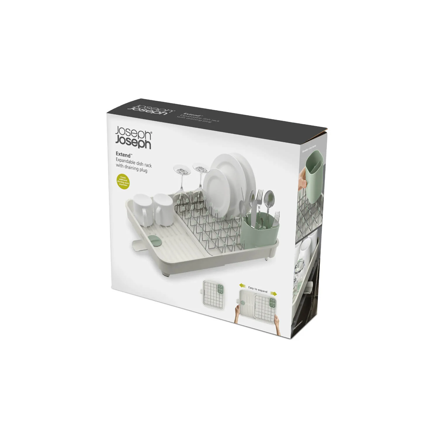 Joseph Joseph Extend Expandable Dish Rack - Light Stone & Sage Green - Image 10