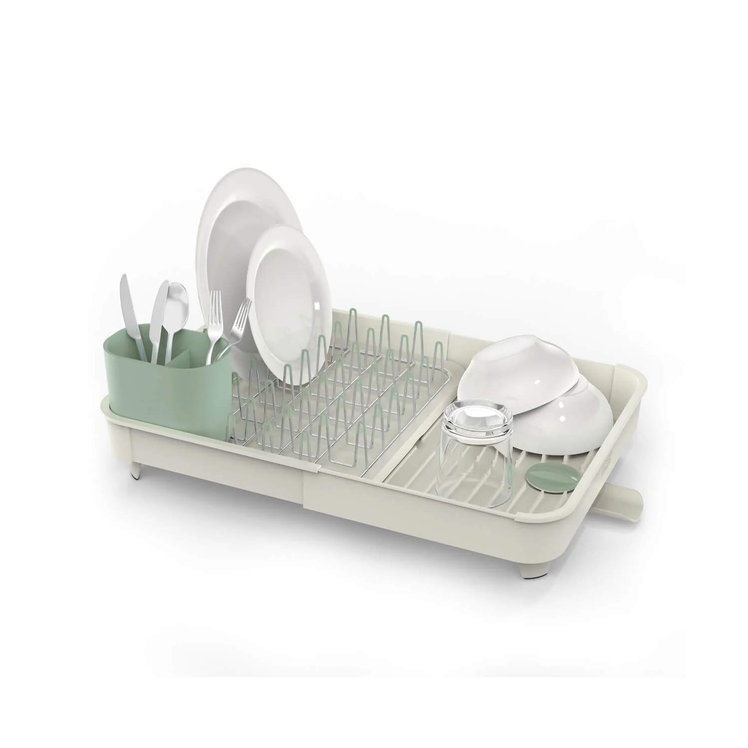 Joseph Joseph Extend Expandable Dish Rack - Light Stone & Sage Green - Image 2