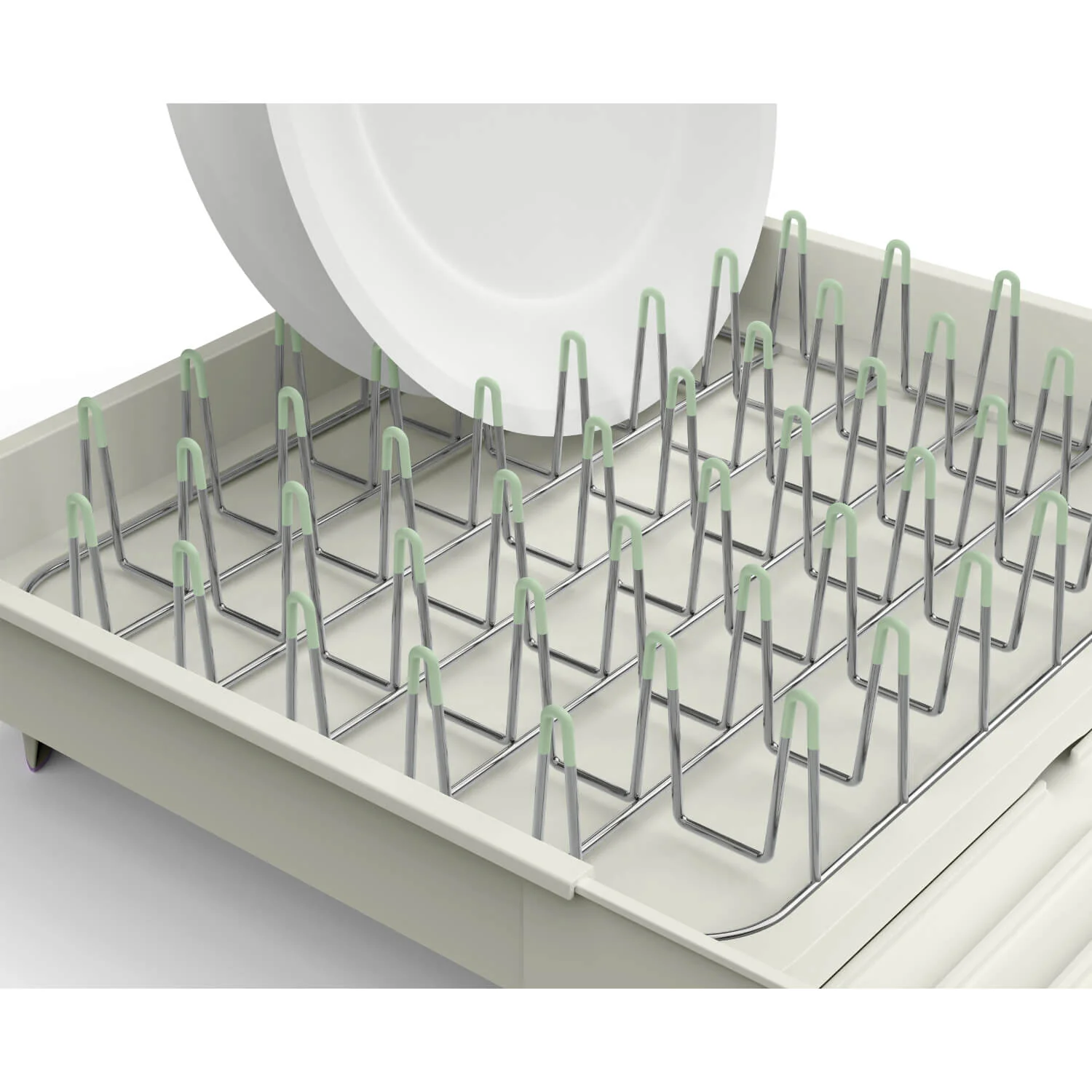 Joseph Joseph Extend Expandable Dish Rack - Light Stone & Sage Green - Image 4