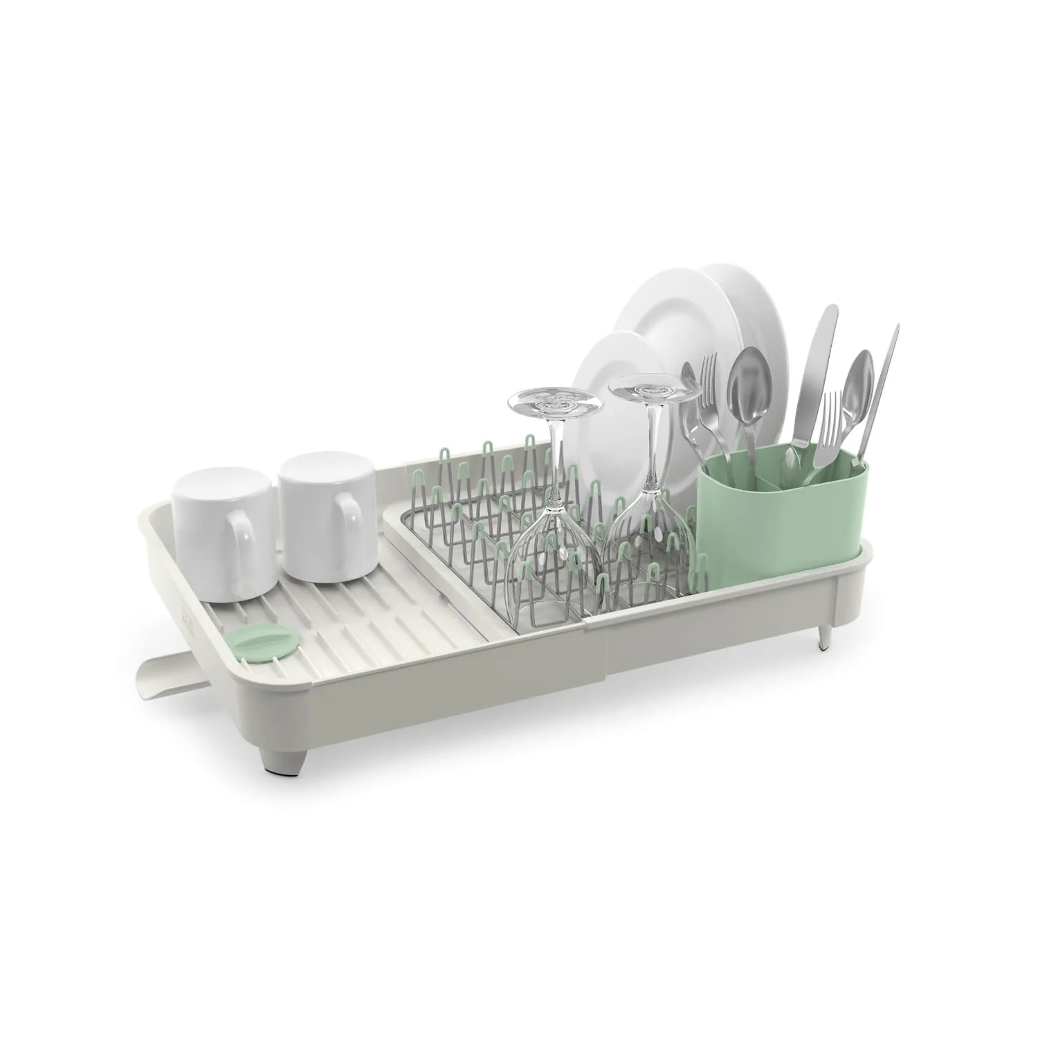 Joseph Joseph Extend Expandable Dish Rack - Light Stone & Sage Green - Image 8