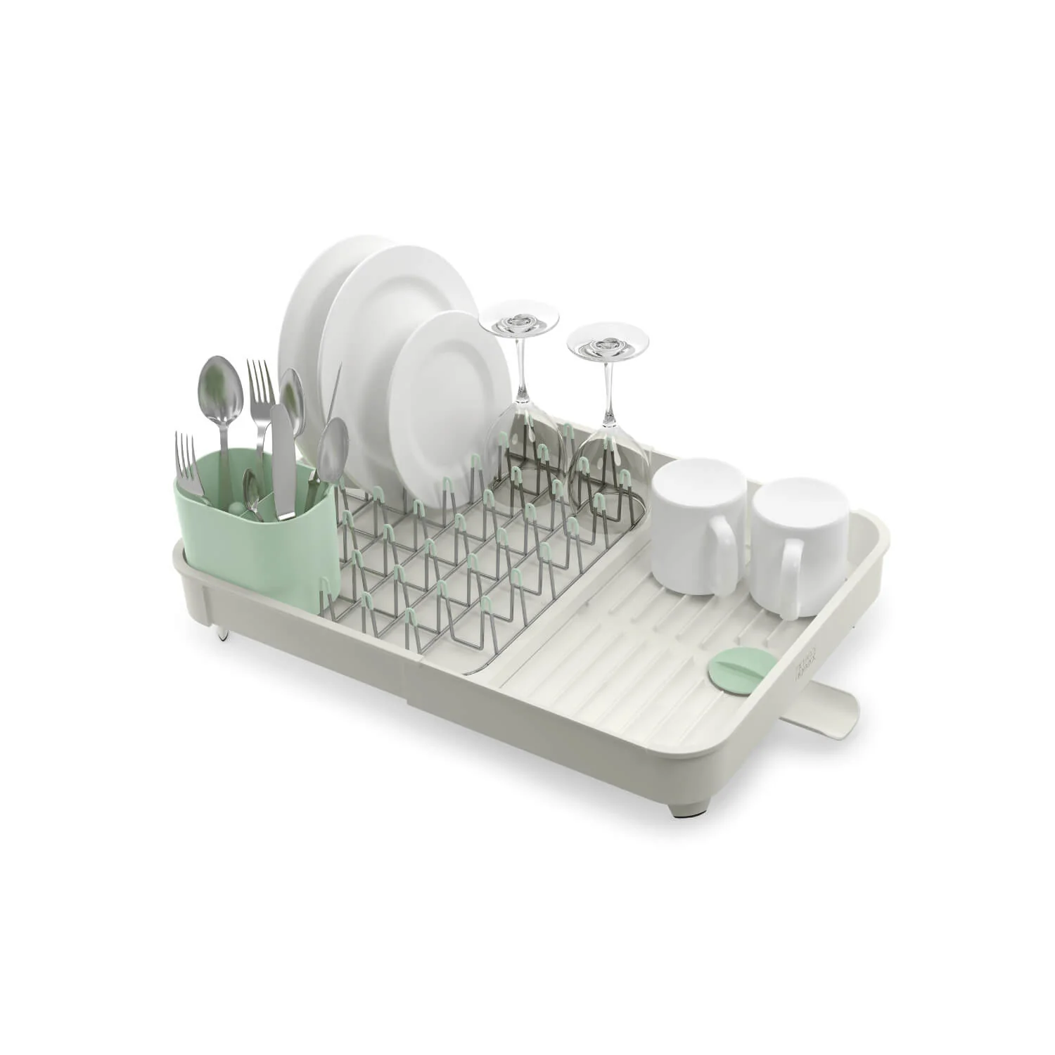 Joseph Joseph Extend Expandable Dish Rack - Light Stone & Sage Green - Image 9
